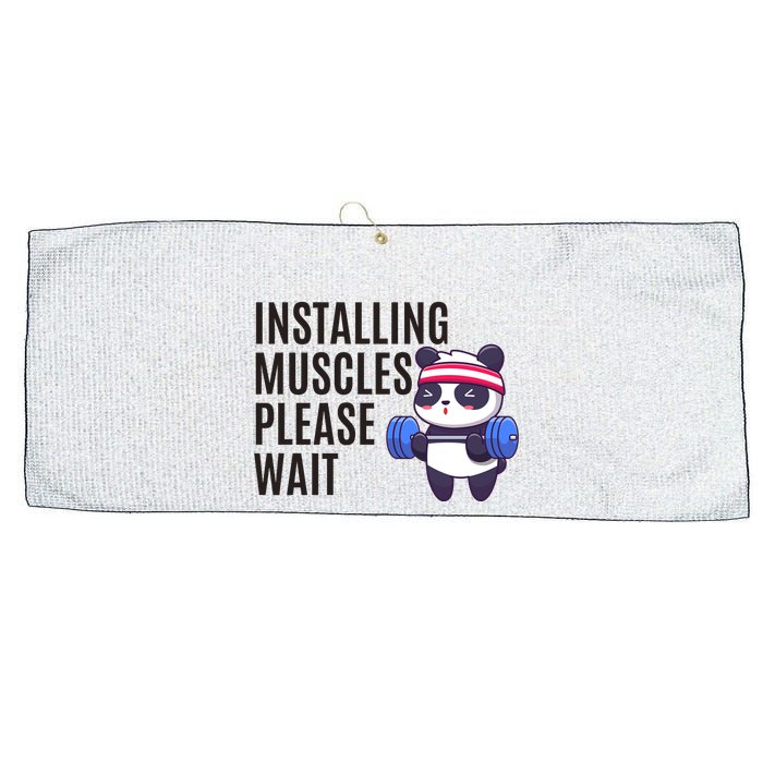 Installing Muscles Please Wait Panda Gym Large Microfiber Waffle Golf Towel