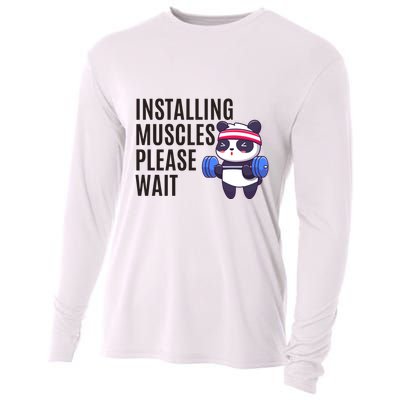 Installing Muscles Please Wait Panda Gym Cooling Performance Long Sleeve Crew