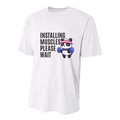 Installing Muscles Please Wait Panda Gym Youth Performance Sprint T-Shirt