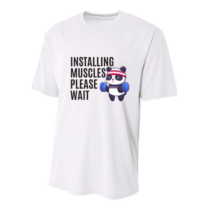 Installing Muscles Please Wait Panda Gym Youth Performance Sprint T-Shirt