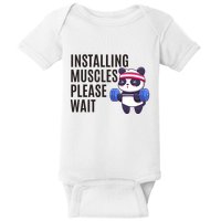 Installing Muscles Please Wait Panda Gym Baby Bodysuit
