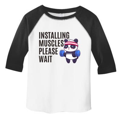 Installing Muscles Please Wait Panda Gym Toddler Fine Jersey T-Shirt