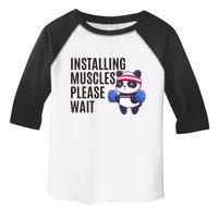 Installing Muscles Please Wait Panda Gym Toddler Fine Jersey T-Shirt