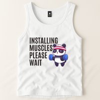 Installing Muscles Please Wait Panda Gym Tank Top