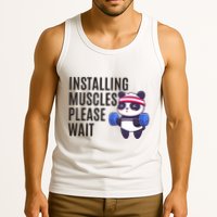Installing Muscles Please Wait Panda Gym Tank Top