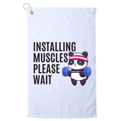 Installing Muscles Please Wait Panda Gym Golf Towel