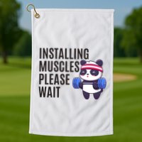 Installing Muscles Please Wait Panda Gym Golf Towel