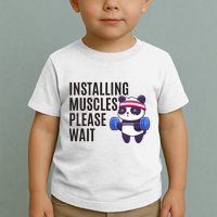 Installing Muscles Please Wait Panda Gym Toddler T-Shirt