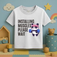Installing Muscles Please Wait Panda Gym Toddler T-Shirt