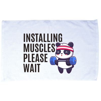 Installing Muscles Please Wait Panda Gym Microfiber Hand Towel