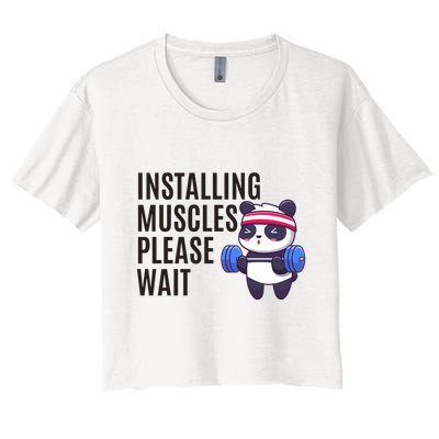 Installing Muscles Please Wait Panda Gym Crop Top