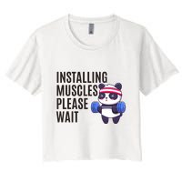 Installing Muscles Please Wait Panda Gym Crop Top