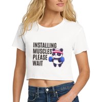 Installing Muscles Please Wait Panda Gym Crop Top