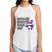 Installing Muscles Please Wait Panda Gym Women's Perfect Tri Rocker Tank