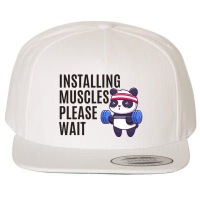 Installing Muscles Please Wait Panda Gym Wool Snapback Cap