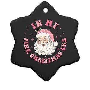 In My Pink Christmas Era Xmas Groovy Santa Holiday Gift Ceramic Star Ornament