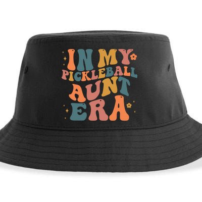 In My Pickleball Aunt Era Funny Groovy S Gift Sustainable Bucket Hat