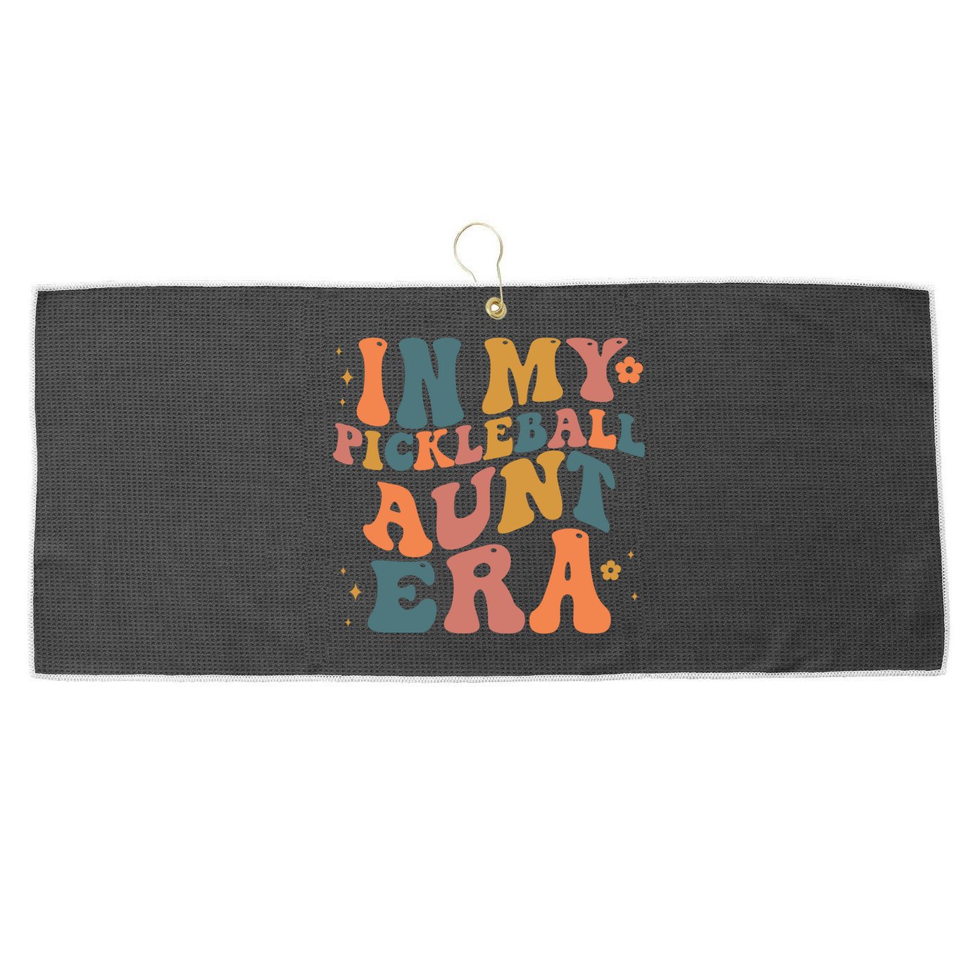 In My Pickleball Aunt Era Funny Groovy S Gift Large Microfiber Waffle Golf Towel