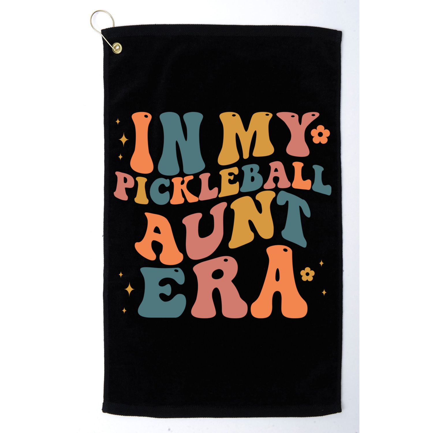 In My Pickleball Aunt Era Funny Groovy S Gift Golf Towel