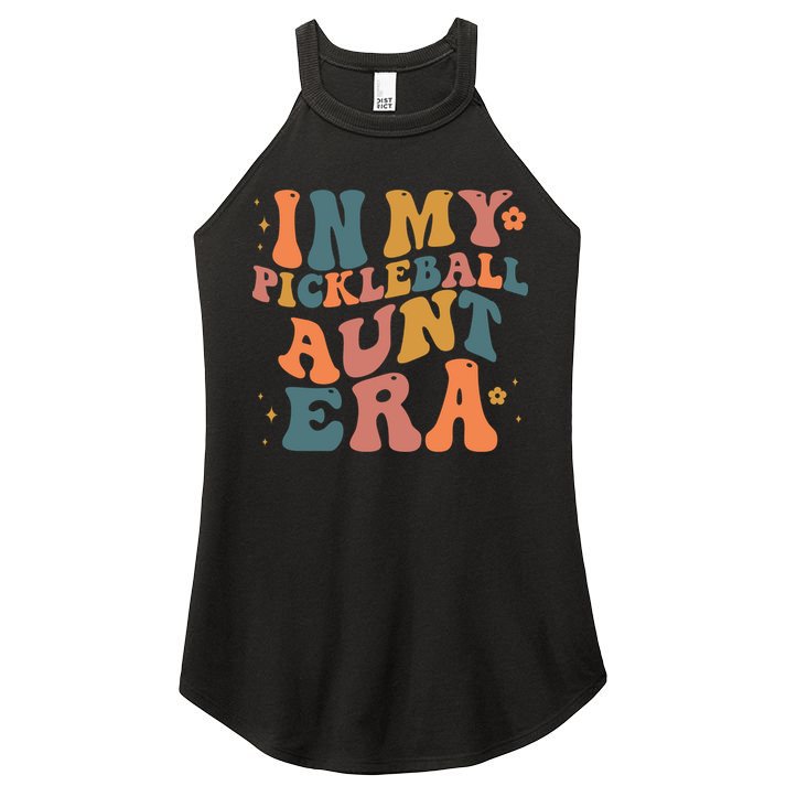 In My Pickleball Aunt Era Funny Groovy S Gift Women's Perfect Tri Rocker Tank