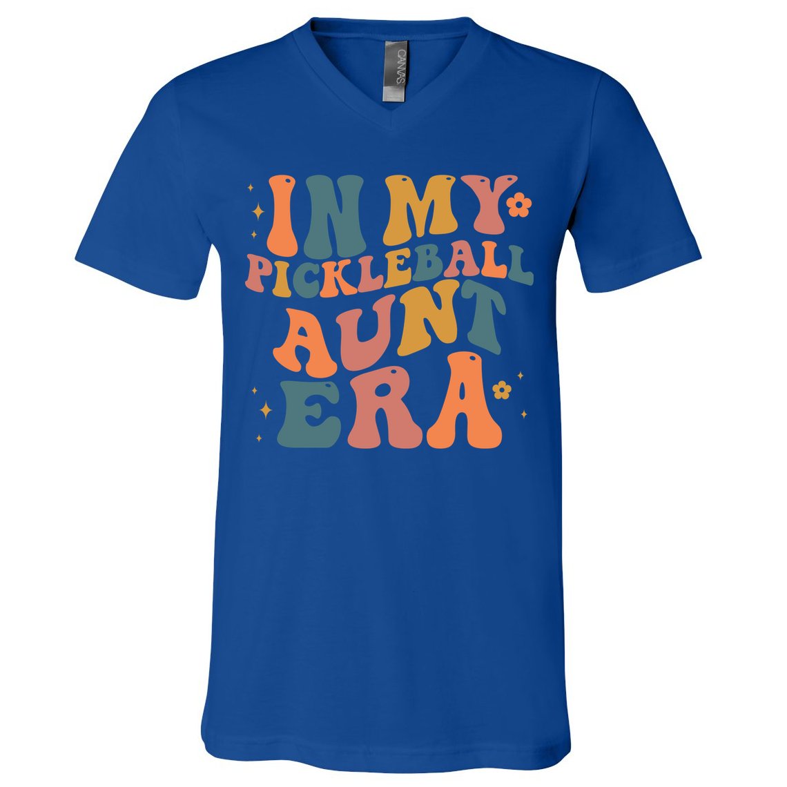 In My Pickleball Aunt Era Funny Groovy S Gift V-Neck T-Shirt