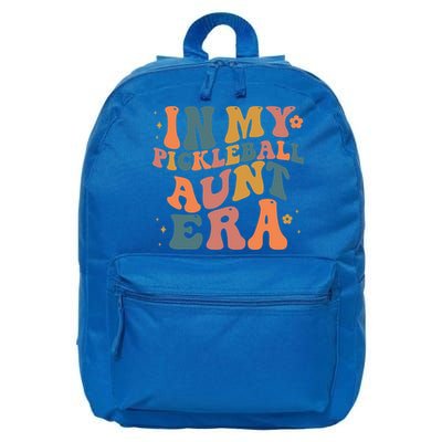 In My Pickleball Aunt Era Funny Groovy S Gift 16 in Basic Backpack
