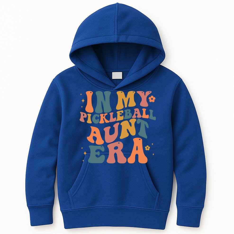 In My Pickleball Aunt Era Funny Groovy S Gift Kids Hoodie