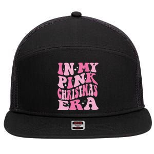 In My Pink Christmas Era Xmas Groovy Santa Squad Holiday Meaningful Gift 7 Panel Mesh Trucker Snapback Hat