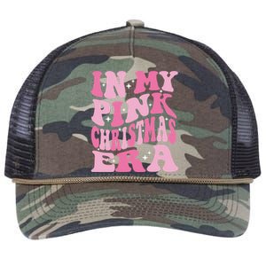 In My Pink Christmas Era Xmas Groovy Santa Squad Holiday Meaningful Gift Retro Rope Trucker Hat Cap