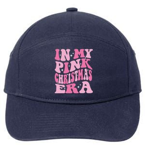 In My Pink Christmas Era Xmas Groovy Santa Squad Holiday Meaningful Gift 7-Panel Snapback Hat