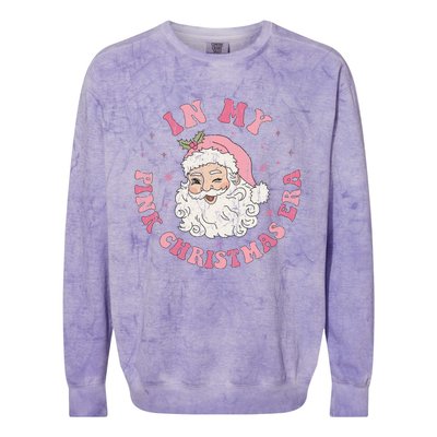 In My Pink Christmas Era Retro Pink Christmas Era Gift Colorblast Crewneck Sweatshirt