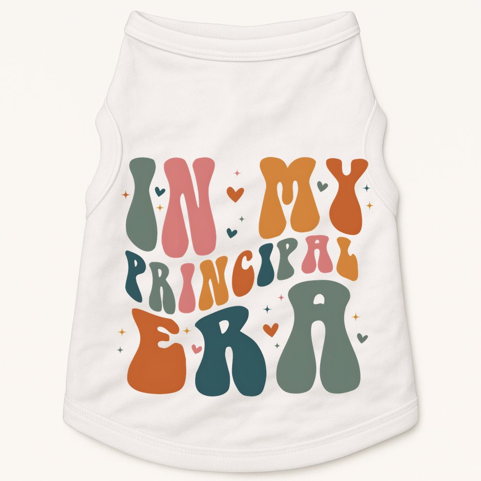 In My Principal Era Retro Back To School Teacher Life Doggie Tank