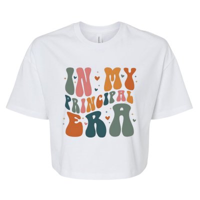 In My Principal Era Retro Back To School Teacher Life Bella+Canvas Jersey Crop Tee