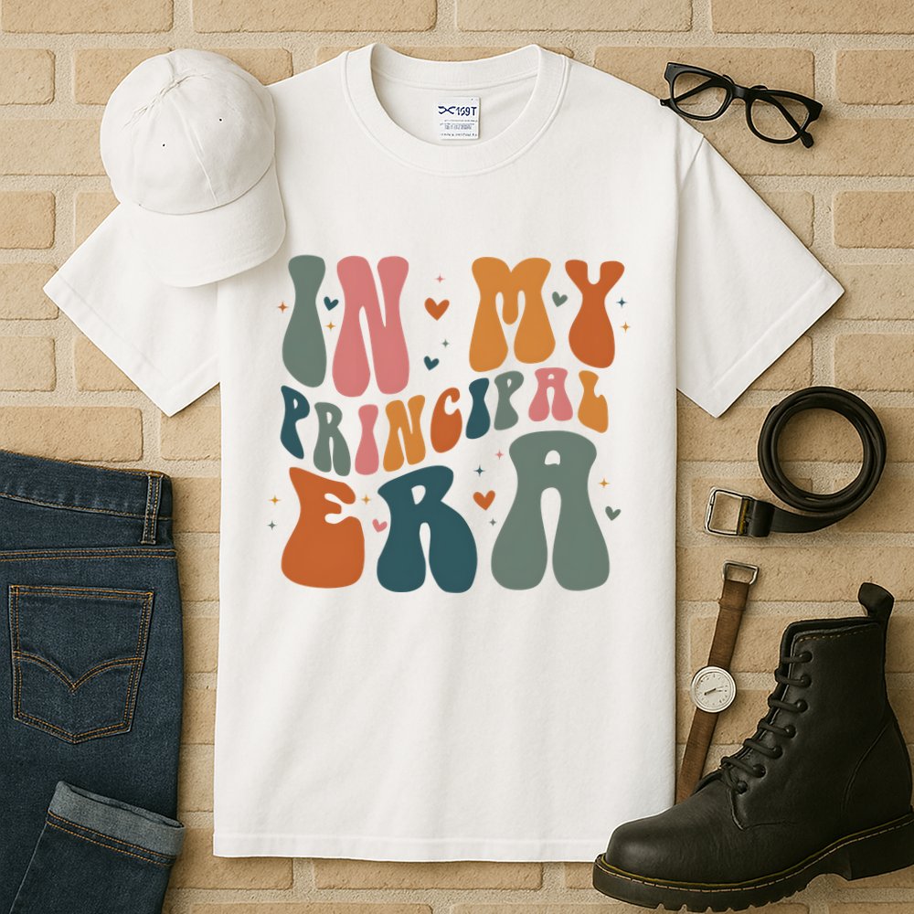 In My Principal Era Retro Back To School Teacher Life Tall T-Shirt