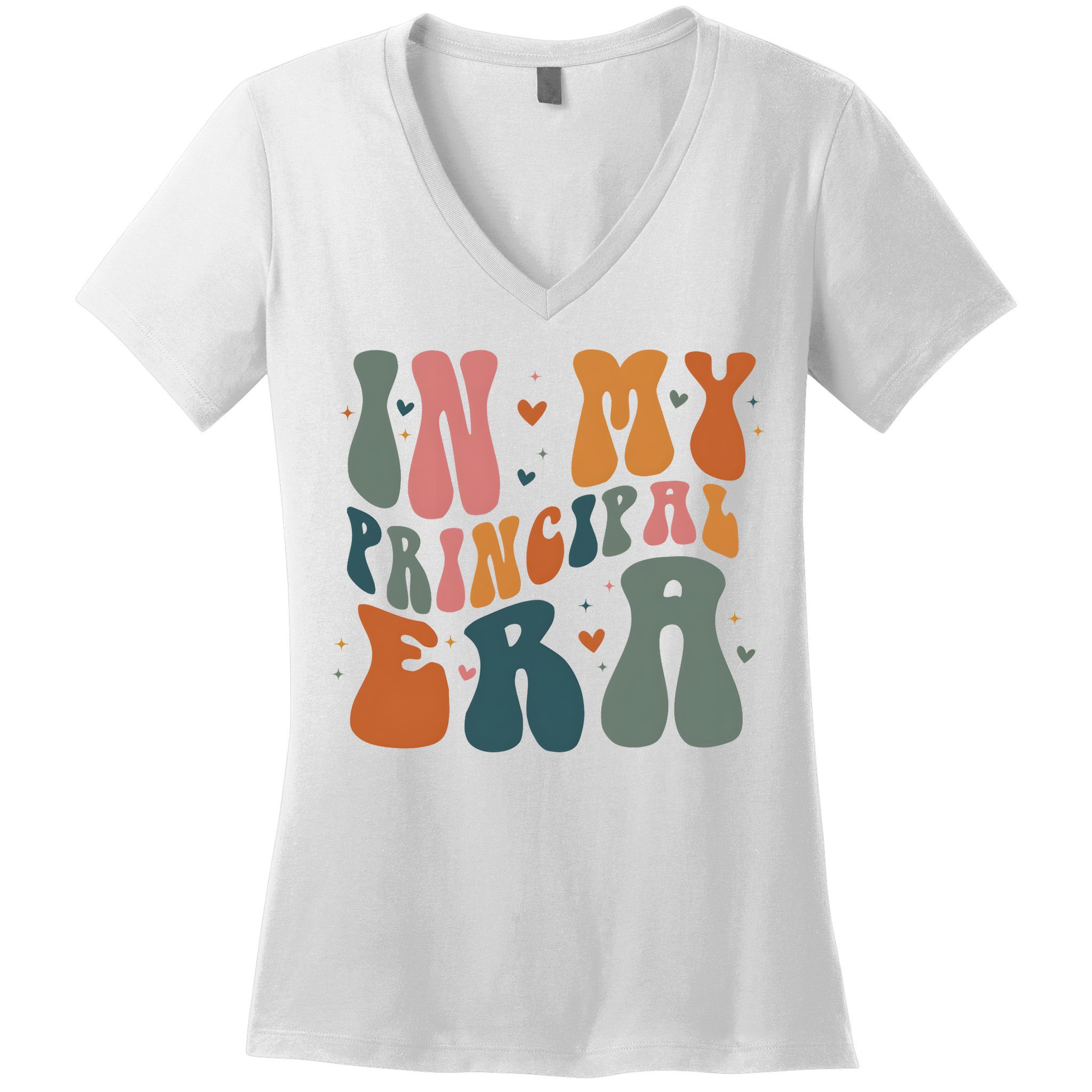 In My Principal Era Retro Back To School Teacher Life Women's V-Neck T-Shirt