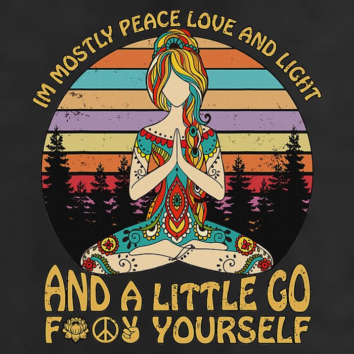 I'm Mostly Peace Love And Light And A Little Go Yoga Adult Drive Performance Visor