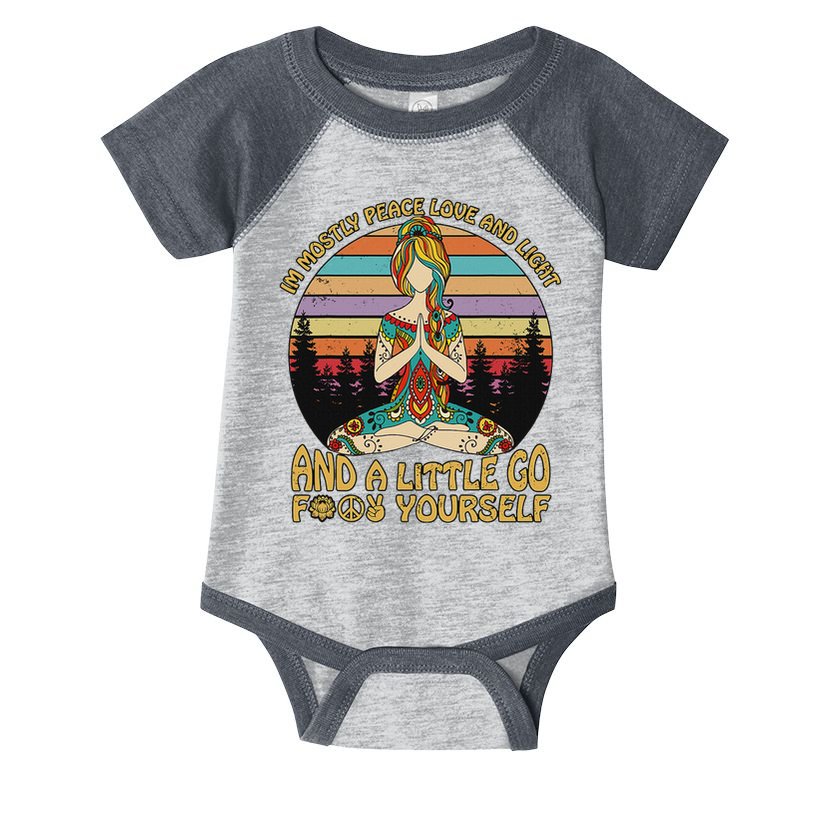 I'm Mostly Peace Love And Light And A Little Go Yoga Infant Baby Jersey Bodysuit