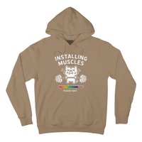 Installing Muscles Please Wait Cat Workout Gym Fitness Hoodie