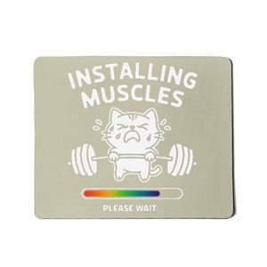 Installing Muscles Please Wait Cat Workout Gym Fitness Mousepad