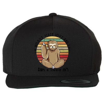 I'm Mostly Peace Love And Light And Little Go Sloth Cool Gift Wool Snapback Cap