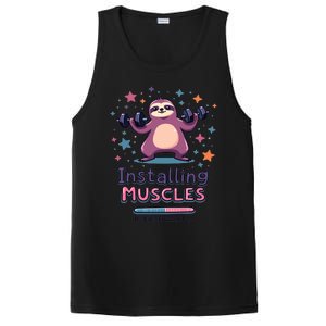 Installing Muscles Please Wait Sloth Fitness Sloths PosiCharge Competitor Tank