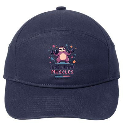 Installing Muscles Please Wait Sloth Fitness Sloths 7-Panel Snapback Hat