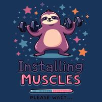 Installing Muscles Please Wait Sloth Fitness Sloths Drawstring Bag
