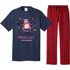 Installing Muscles Please Wait Sloth Fitness Sloths Pajama Set