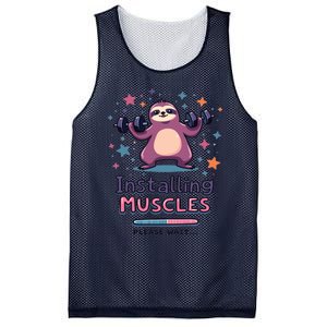 Installing Muscles Please Wait Sloth Fitness Sloths Mesh Reversible Basketball Jersey Tank