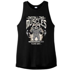 Installing Muscles Please Wait Gym Ladies PosiCharge Tri-Blend Wicking Tank