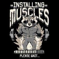 Installing Muscles Please Wait Gym Flat Bill Trucker Hat
