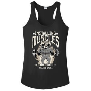 Installing Muscles Please Wait Gym Ladies PosiCharge Competitor Racerback Tank