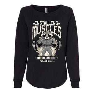 Installing Muscles Please Wait Gym Womens California Wash Sweatshirt