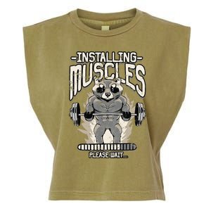 Installing Muscles Please Wait Gym Garment-Dyed Women's Muscle Tee